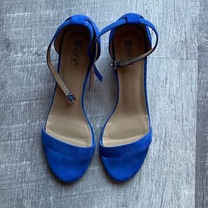 Strappy royal blue heels